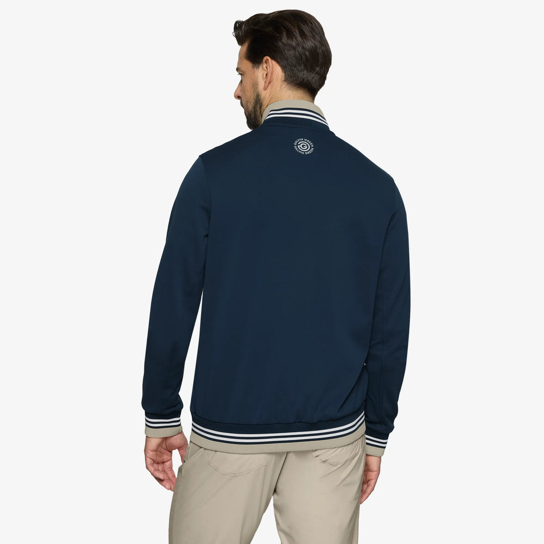 Daniel is a Insulating golf mid layer for Men in the color Sand/Navy/white(4)