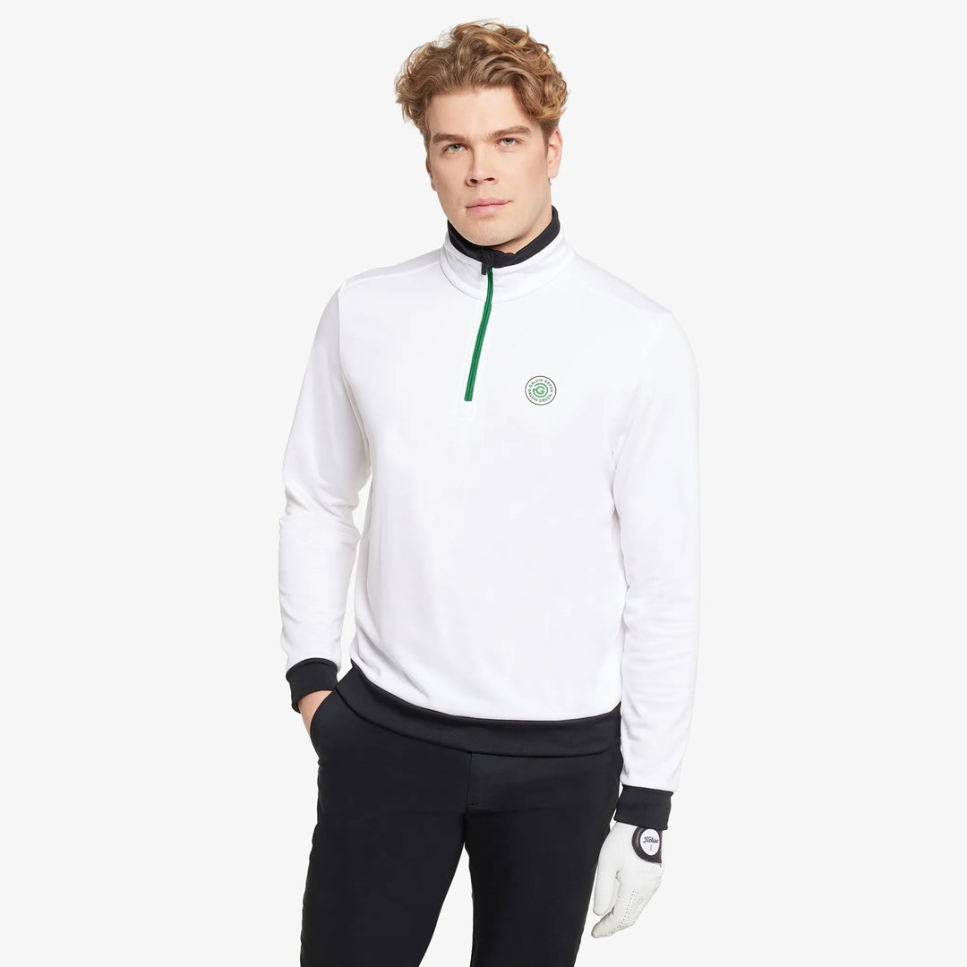 Dario is a Insulating golf mid layer for Men in the color White/Golf Green(1)