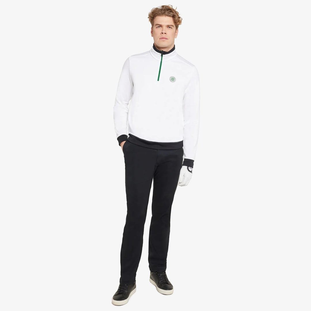 Dario is a Insulating golf mid layer for Men in the color White/Golf Green(2)
