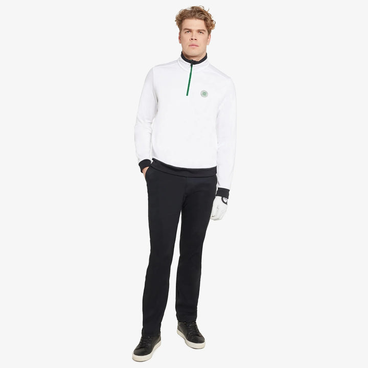 Dario is a Insulating golf mid layer for Men in the color White/Golf Green(2)