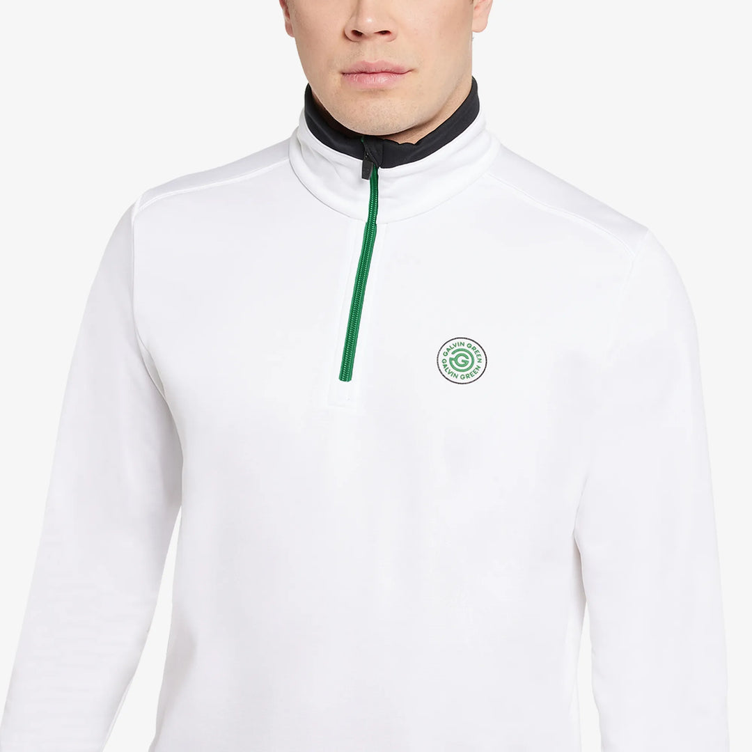 Dario is a Insulating golf mid layer for Men in the color White/Golf Green(3)