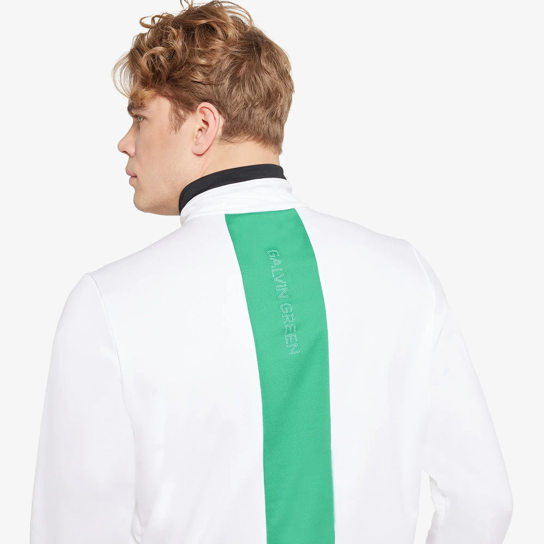 Dario is a Insulating golf mid layer for Men in the color White/Golf Green(5)