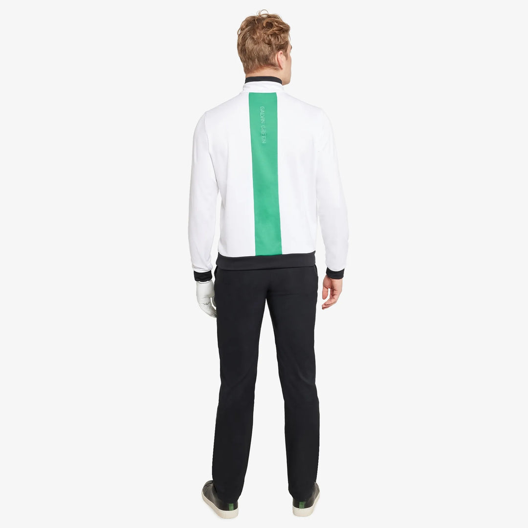 Dario is a Insulating golf mid layer for Men in the color White/Golf Green(6)