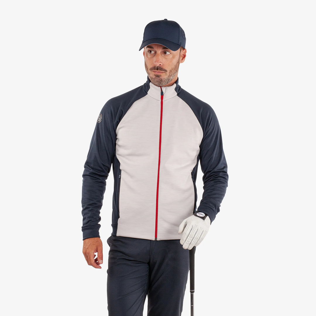 Darwin is a Insulating golf mid layer for Men in the color Cool Grey/Navy(1)