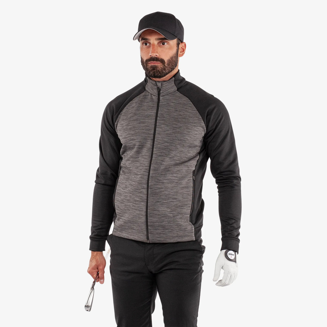 Darwin is a Insulating golf mid layer for Men in the color Forged Iron/Black (1)