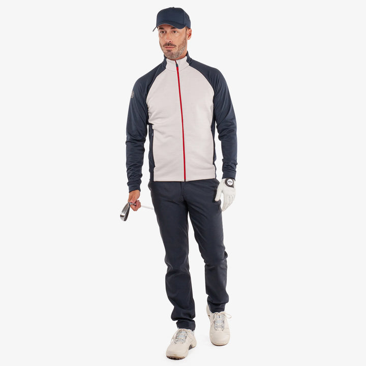 Darwin is a Insulating golf mid layer for Men in the color Cool Grey/Navy(2)