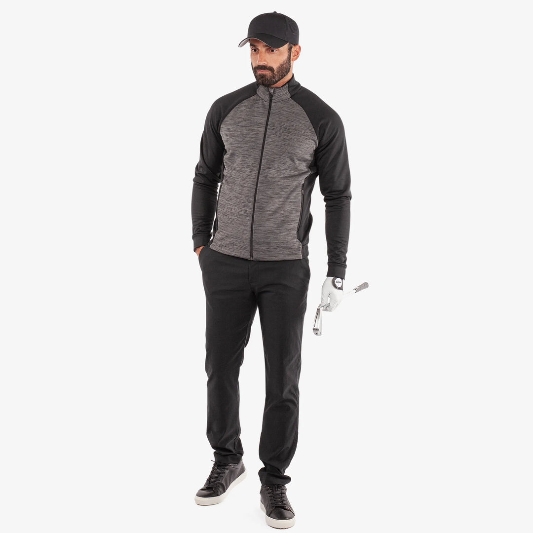 Darwin is a Insulating golf mid layer for Men in the color Forged Iron/Black (2)