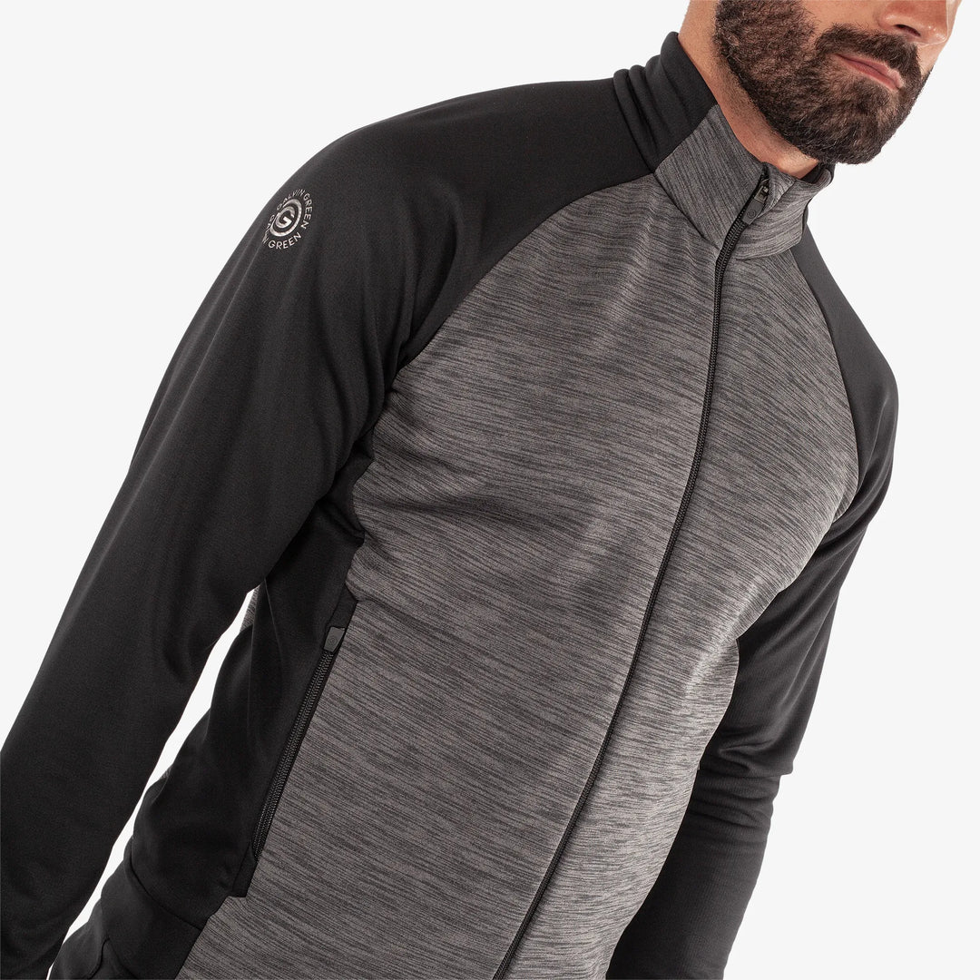 Darwin is a Insulating golf mid layer for Men in the color Forged Iron/Black (3)