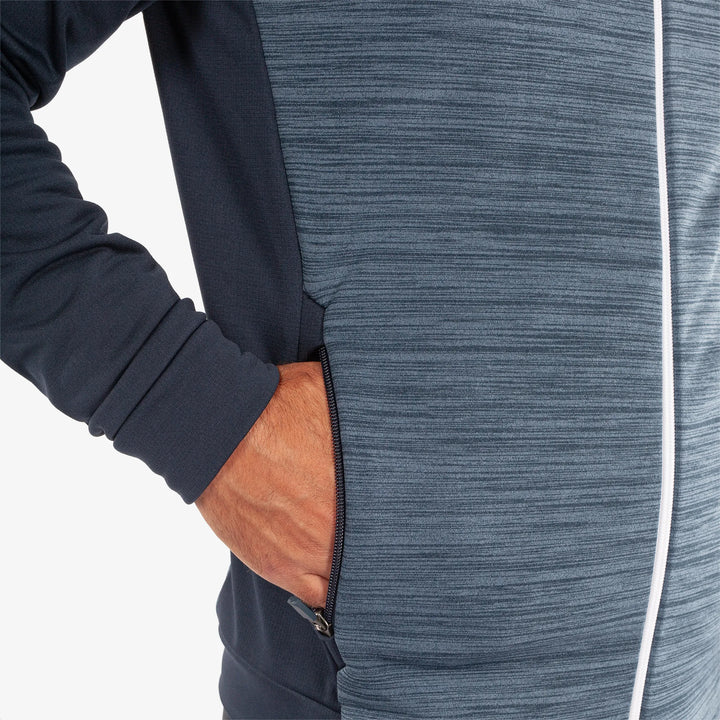 Darwin is a Insulating golf mid layer for Men in the color Moonlight Blue/Navy(4)