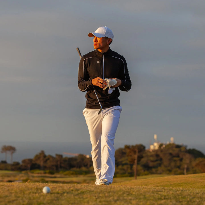 Dave is a Insulating golf mid layer for Men in the color Black/White(9)