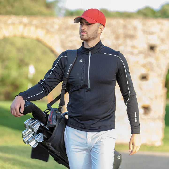 Sanford is a Lightweight solid golf cap in the color Red(5)