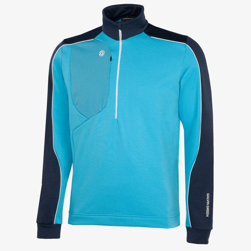 Dave is a Insulating golf mid layer for Men in the color Aqua/Navy(0)
