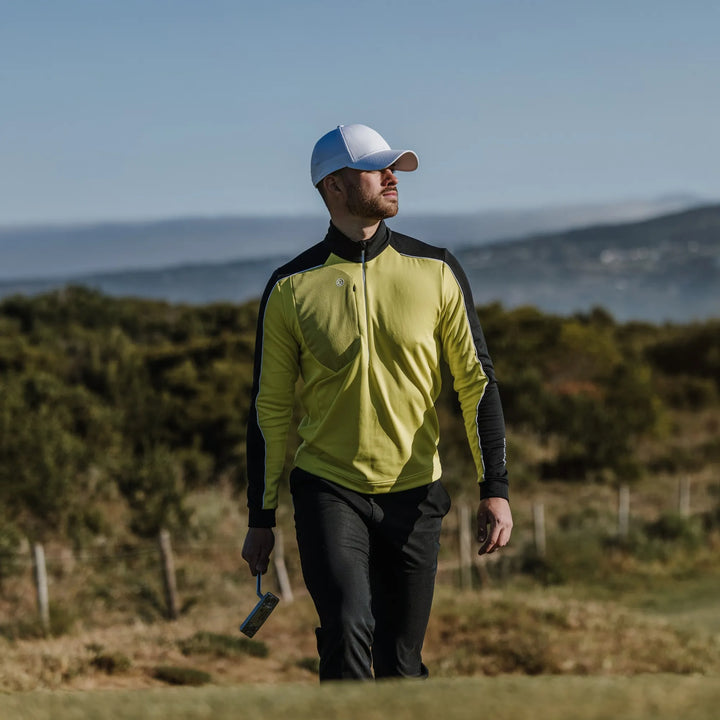 Dave is a Insulating golf mid layer for Men in the color Sunny Lime/Black(9)