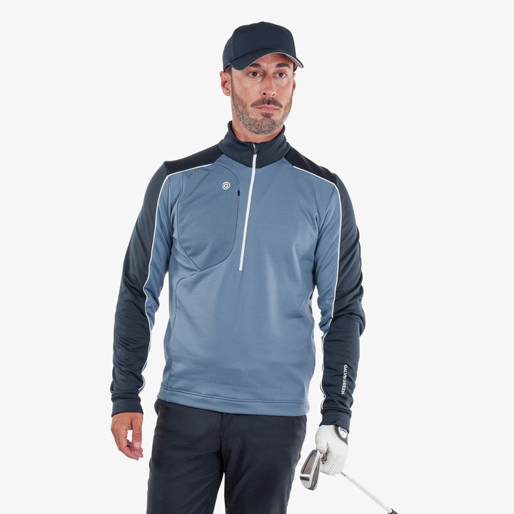 Dave is a Insulating golf mid layer for Men in the color Moonlight Blue/Navy(1)