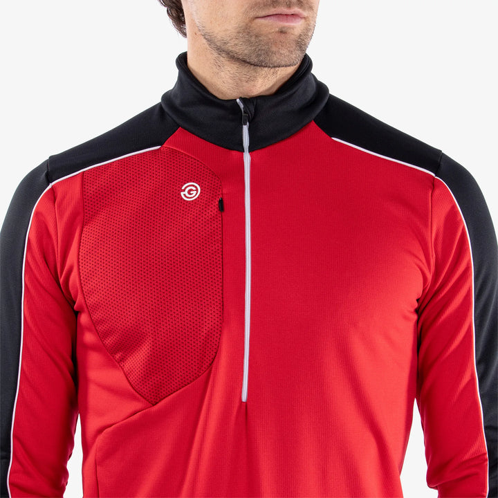 Dave is a Insulating golf mid layer for Men in the color Red/Black(3)