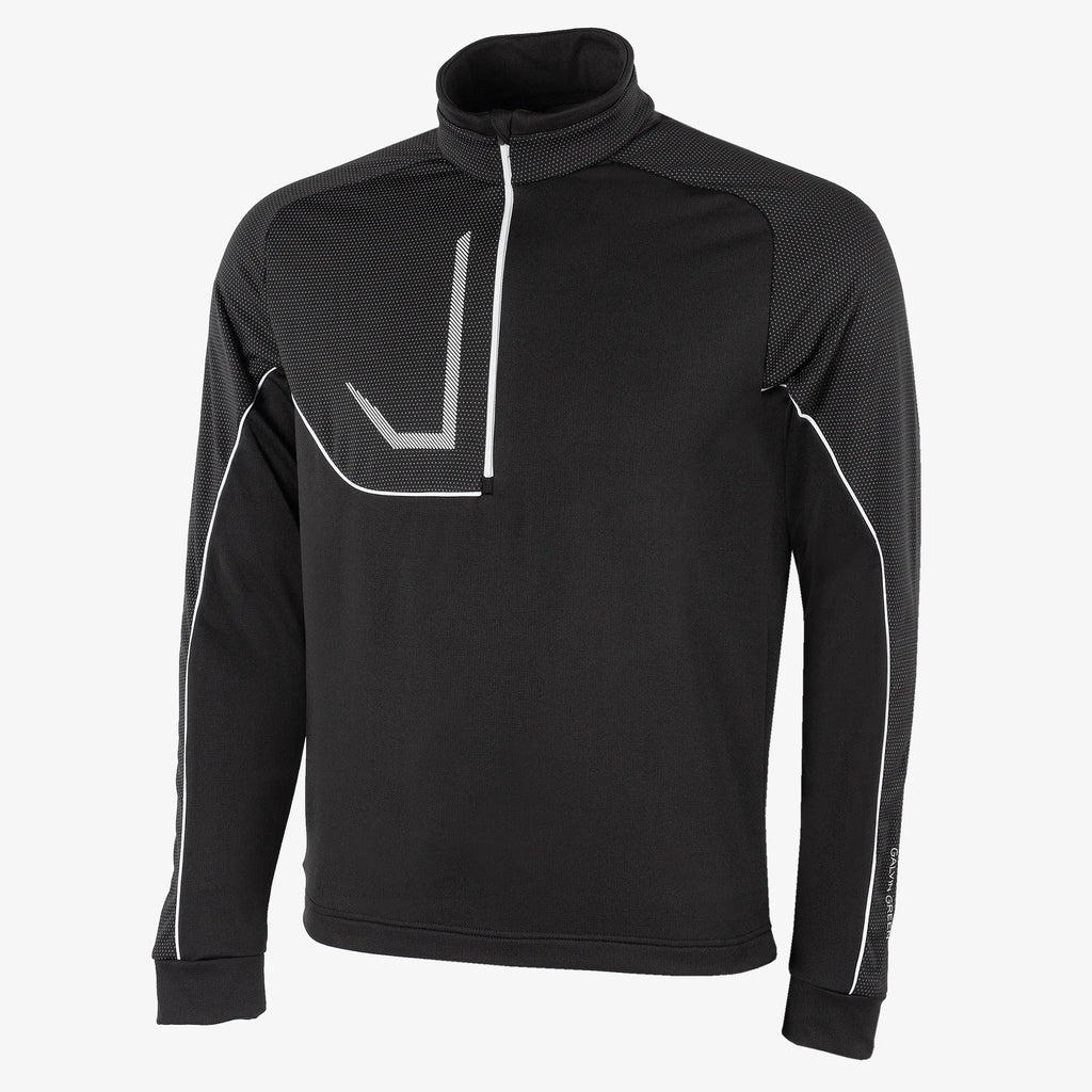Daxton Insulating golf mid layer Black/Granite Grey/White – Galvin