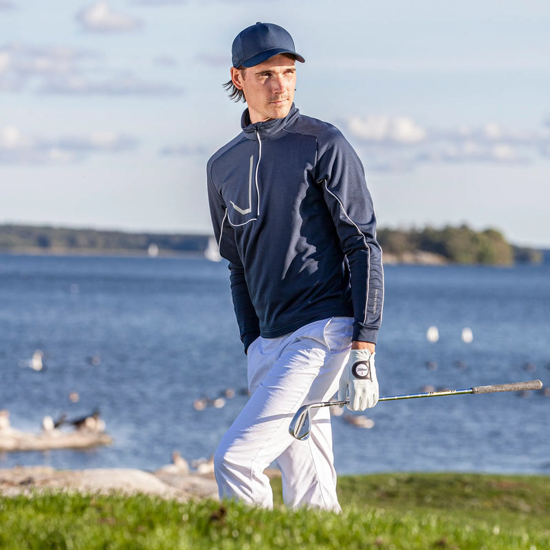 Daxton is a Insulating golf mid layer for Men in the color Navy/Ensign Blue/White(9)