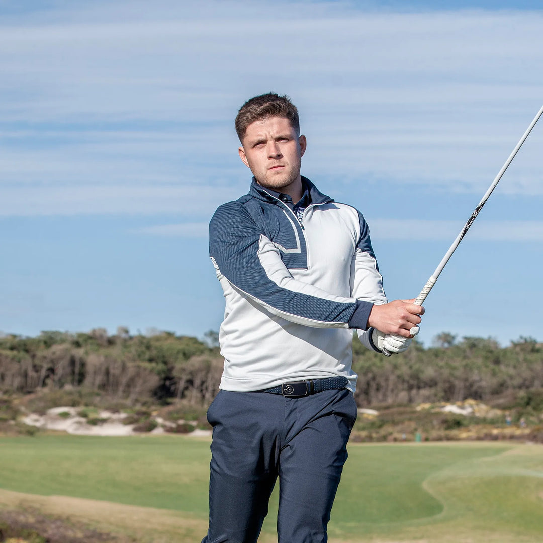 Daxton is a Insulating golf mid layer for Men in the color Navy/Cool Grey/White(8)
