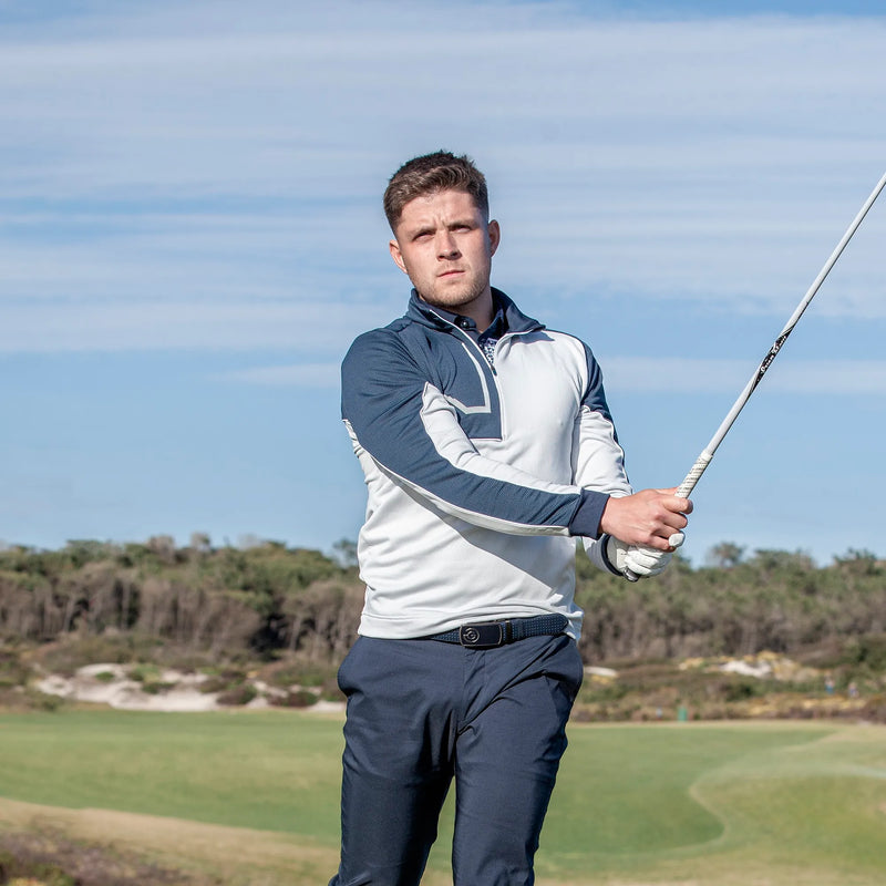 Daxton is a Insulating golf mid layer for Men in the color Navy/Cool Grey/White(8)