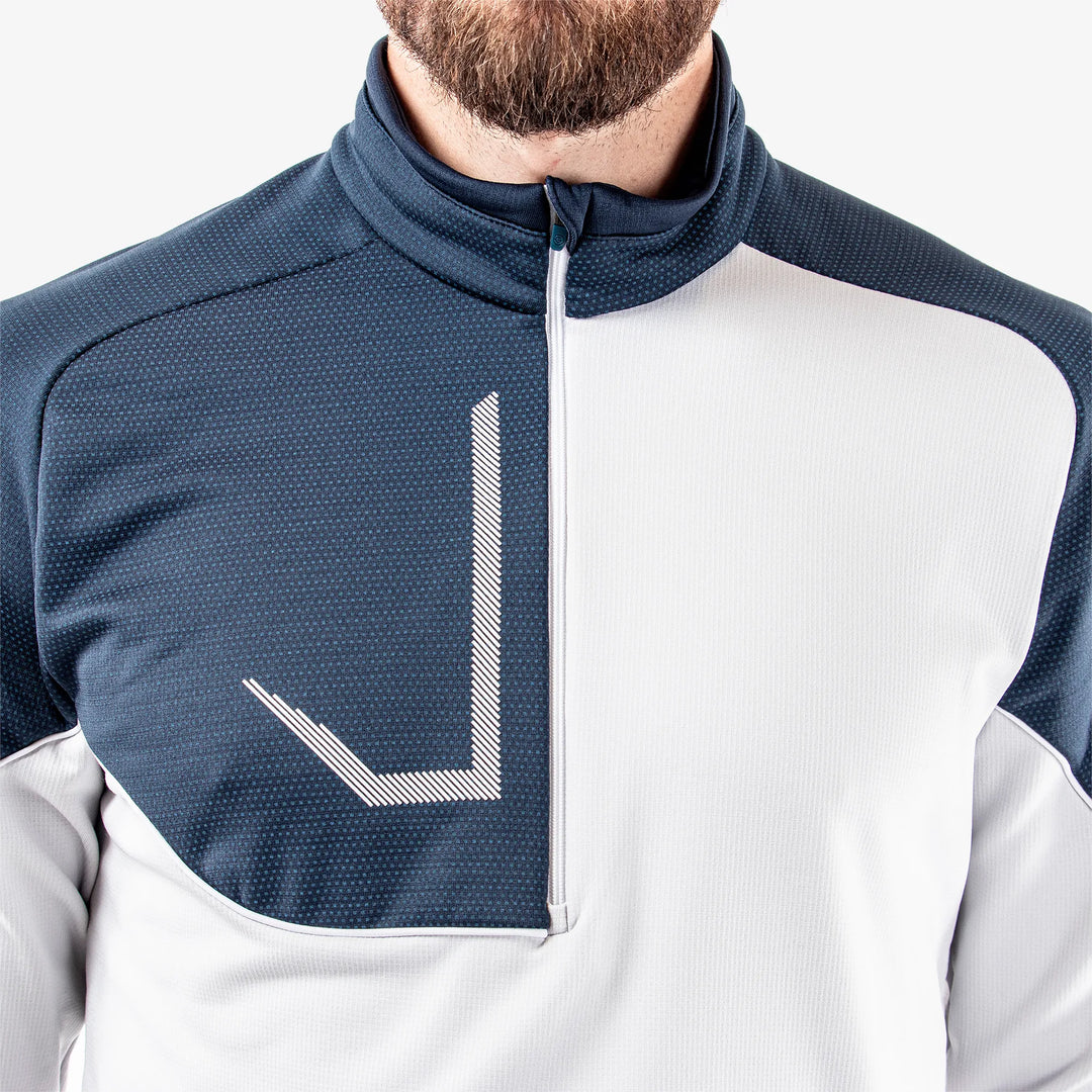 Daxton is a Insulating golf mid layer for Men in the color Navy/Cool Grey/White(3)