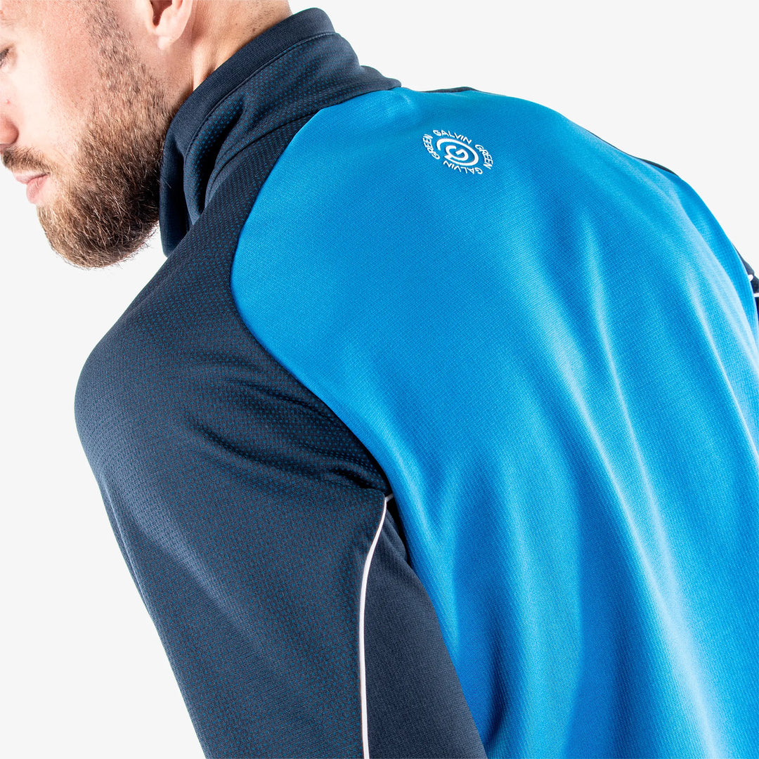 Daxton is a Insulating golf mid layer for Men in the color Blue/Navy/White(5)