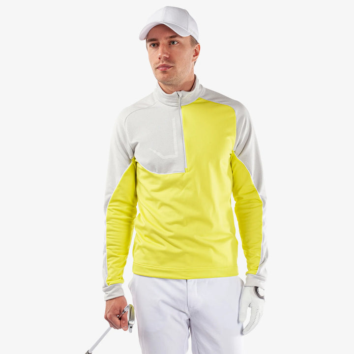 Daxton is a Insulating golf mid layer for Men in the color Sunny Lime/Cool Grey/White(1)