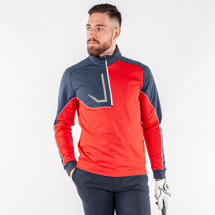 Daxton is a Insulating golf mid layer for Men in the color Sporty Red(1)