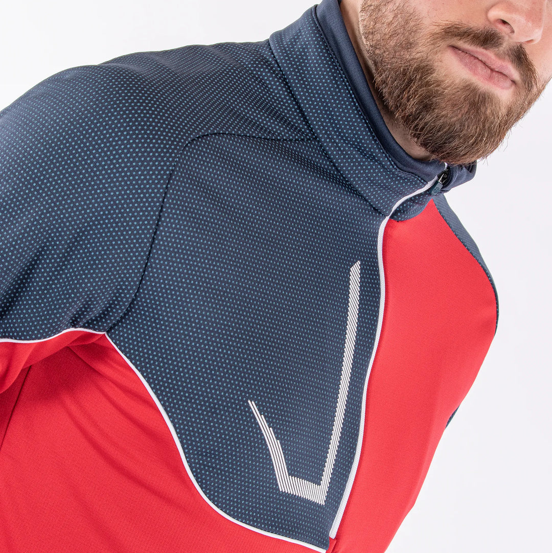 Daxton is a Insulating golf mid layer for Men in the color Sporty Red(4)