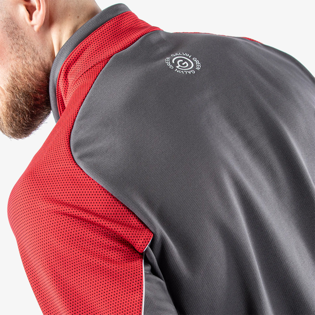 Daxton is a Insulating golf mid layer for Men in the color Forged Iron/Red/White (7)