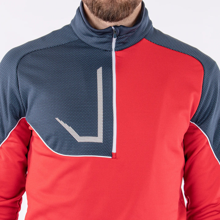 Daxton is a Insulating golf mid layer for Men in the color Sporty Red(5)