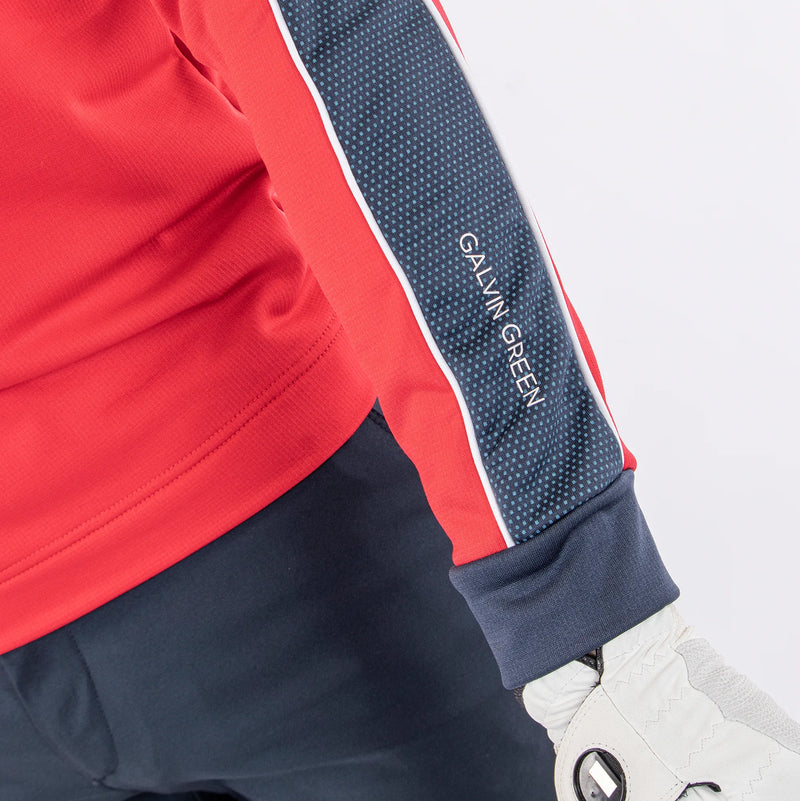 Daxton is a Insulating golf mid layer for Men in the color Sporty Red(6)