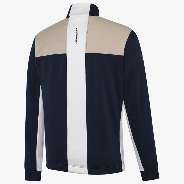 Dean is a Insulating golf mid layer for Men in the color Sand/Navy/white(1)
