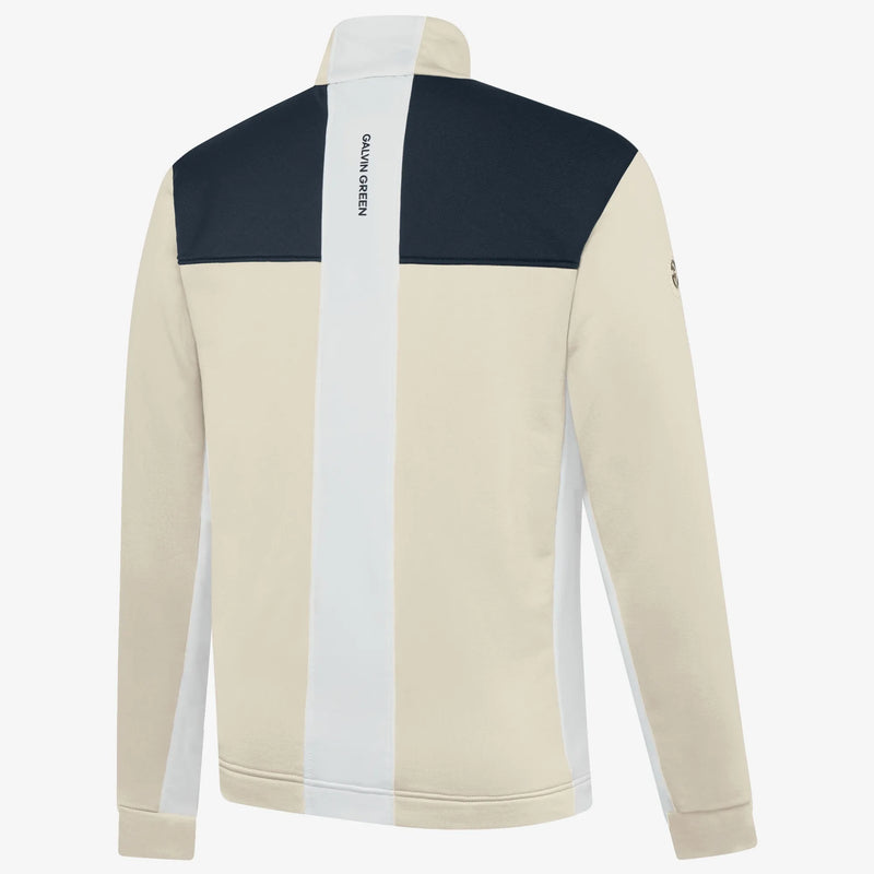 Dean is a Insulating golf mid layer for Men in the color Sand/Navy(6)