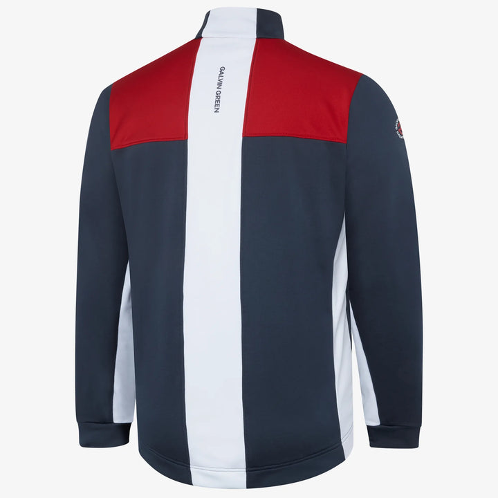 Dean is a Insulating golf mid layer for Men in the color Navy/Red(7)