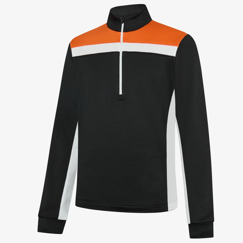 Dean is a Insulating golf mid layer for Men in the color Black/White/Orange(0)
