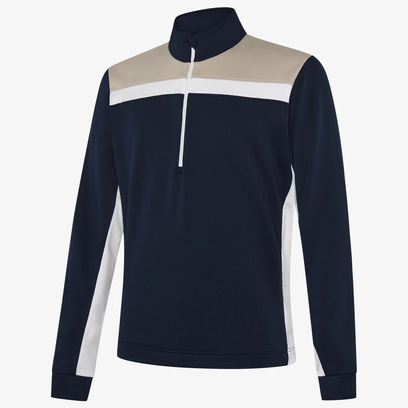 Dean is a Insulating golf mid layer for Men in the color Sand/Navy/white(0)
