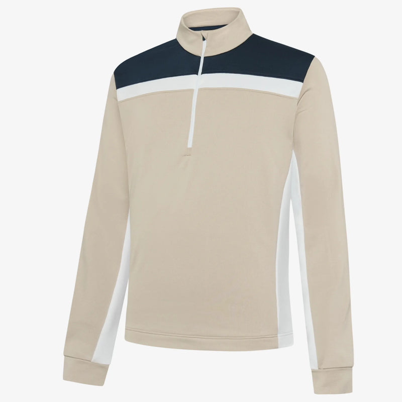 Dean is a Insulating golf mid layer for Men in the color Sand/Navy(0)