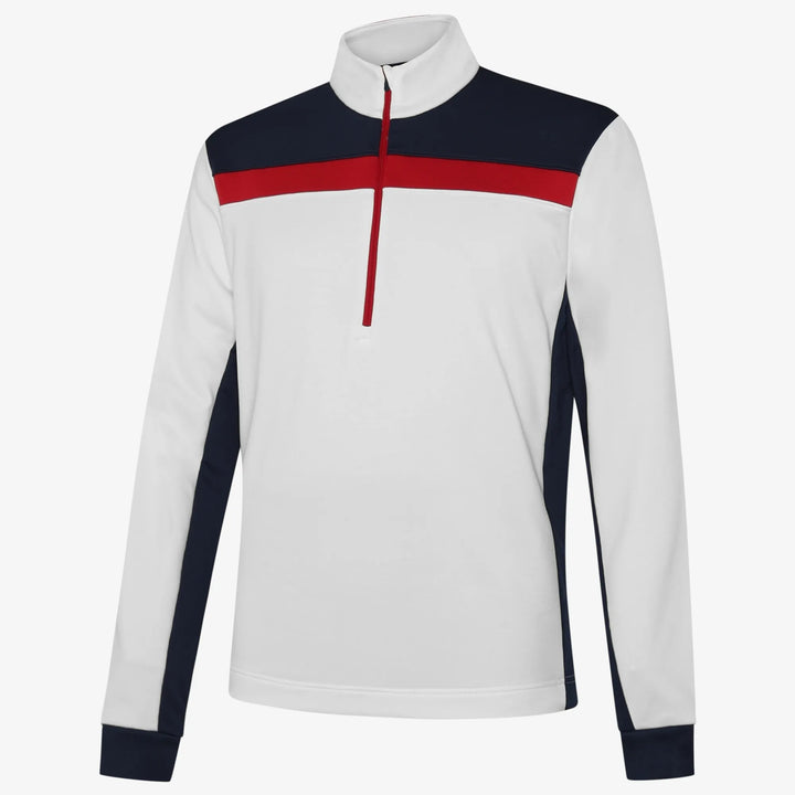Dean is a Insulating golf mid layer for Men in the color White/Navy/Red(0)