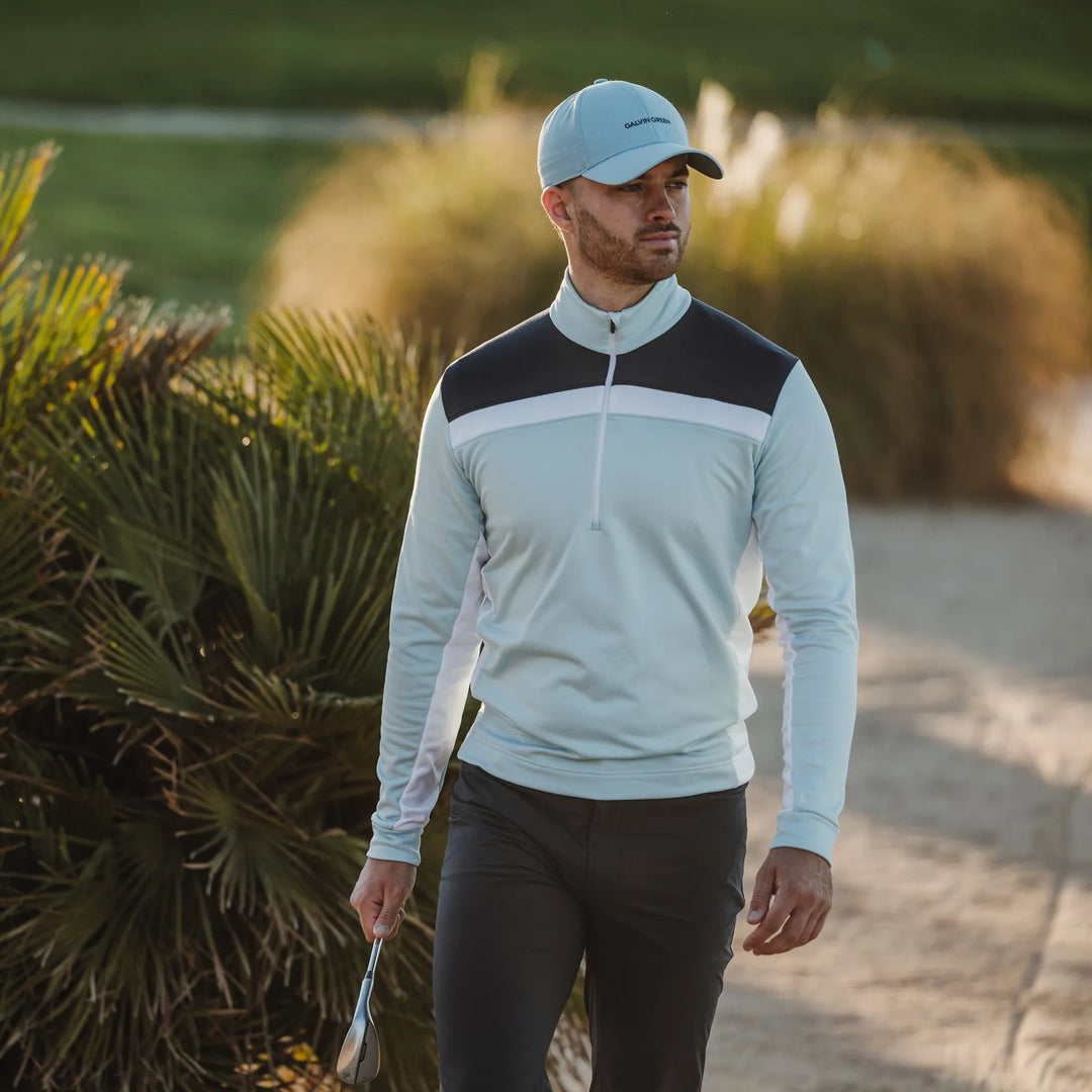 Dean is a Insulating golf mid layer for Men in the color Crystal Blue/White/Navy(7)