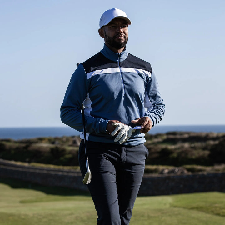 Dean is a Insulating golf mid layer for Men in the color Moonlight Blue/Navy(8)