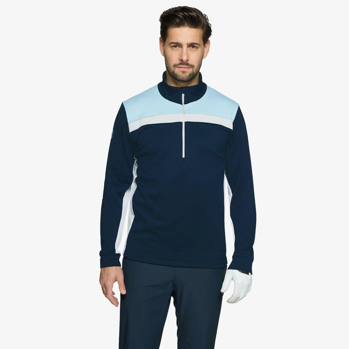 Dean is a Insulating golf mid layer for Men in the color Crystal Blue/Navy(1)