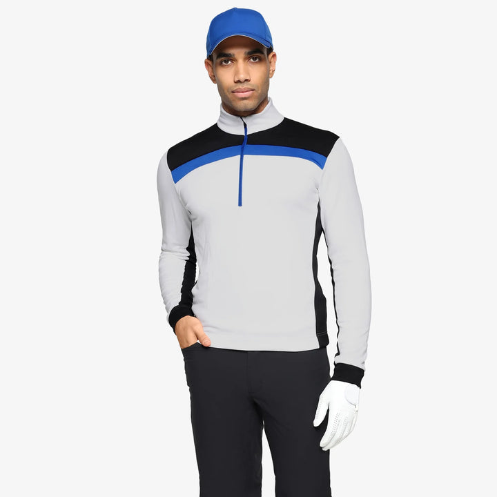 Dean is a Insulating golf mid layer for Men in the color Black/White/Royal Blue(1)