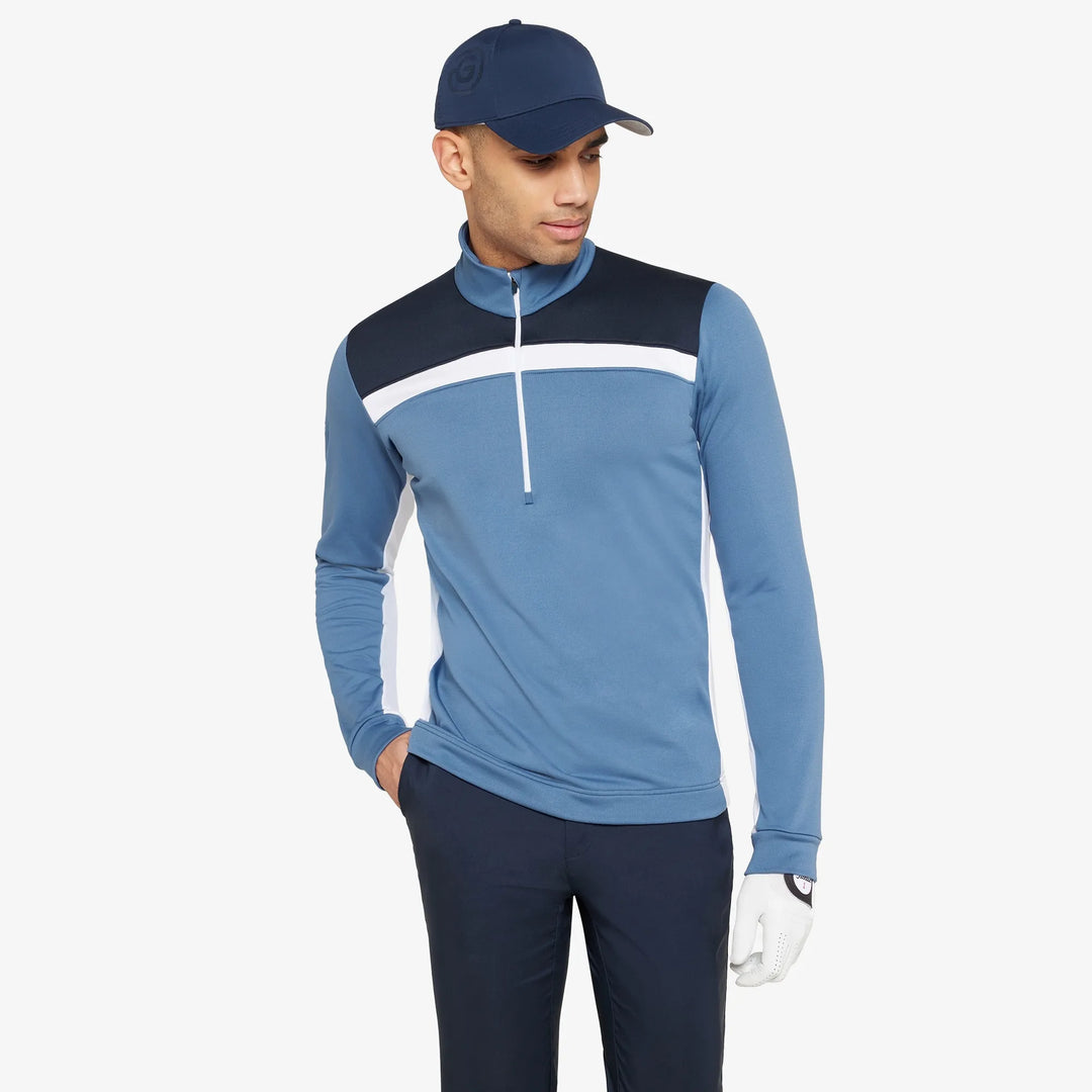 Dean is a Insulating golf mid layer for Men in the color Moonlight Blue/Navy(1)