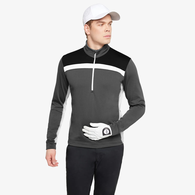 Dean is a Insulating golf mid layer for Men in the color Forged Iron/Black (1)