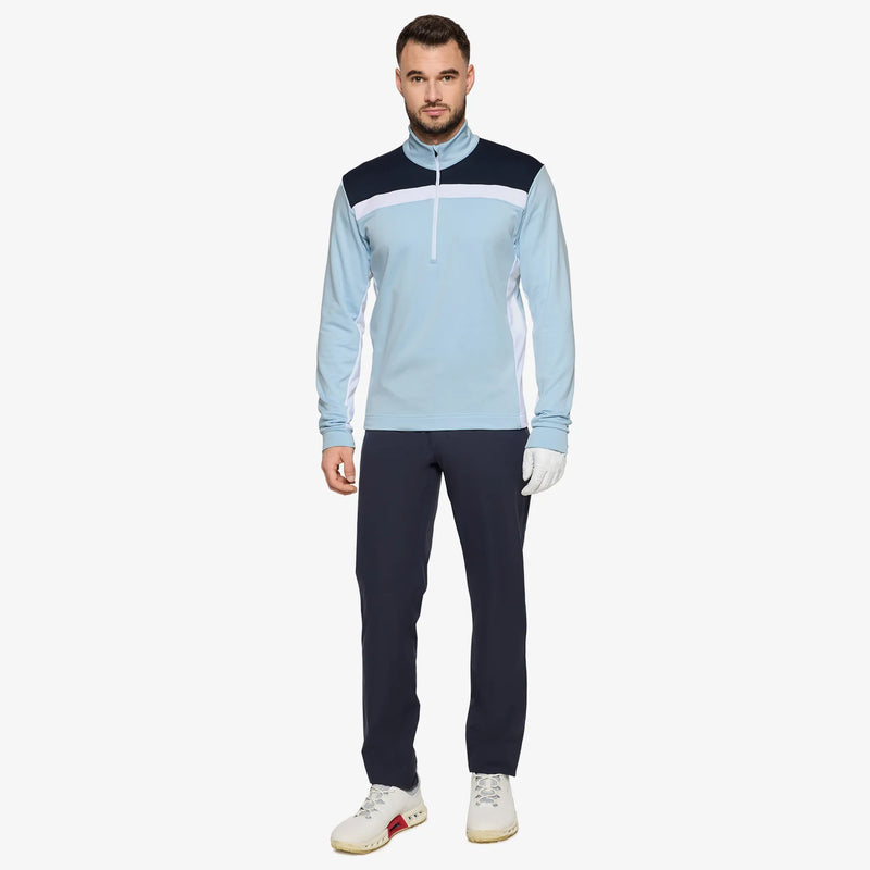 Dean is a Insulating golf mid layer for Men in the color Crystal Blue/White/Navy(2)