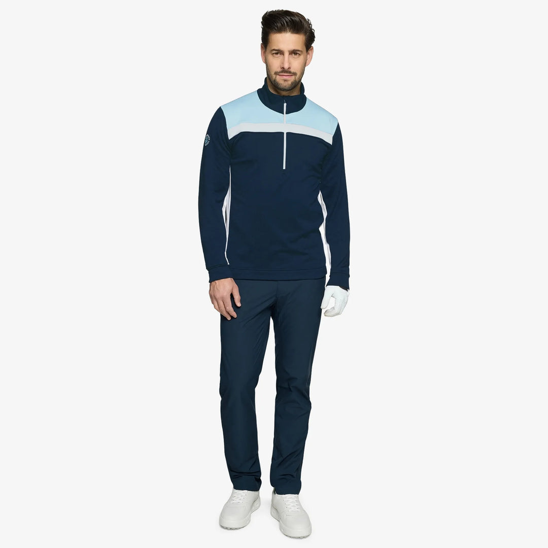 Dean is a Insulating golf mid layer for Men in the color Crystal Blue/Navy(2)