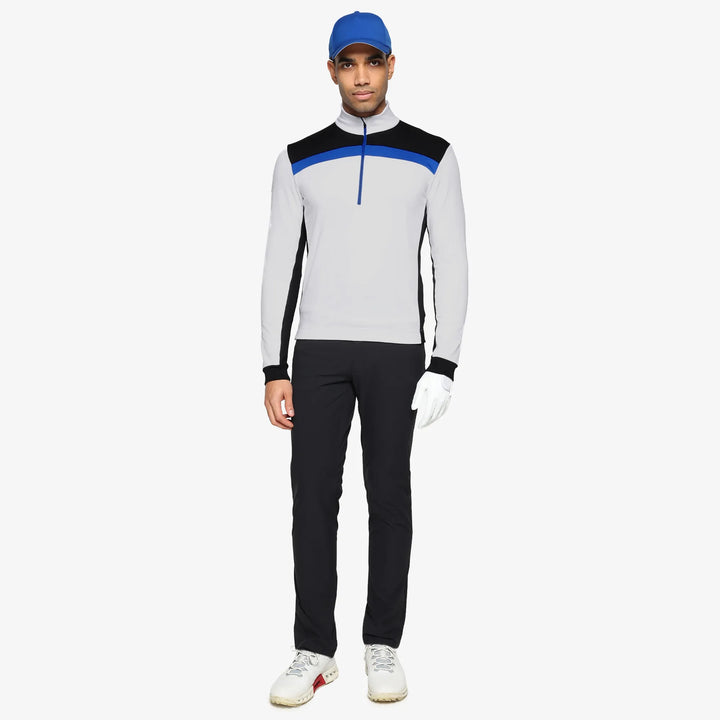 Dean is a Insulating golf mid layer for Men in the color Black/White/Royal Blue(2)