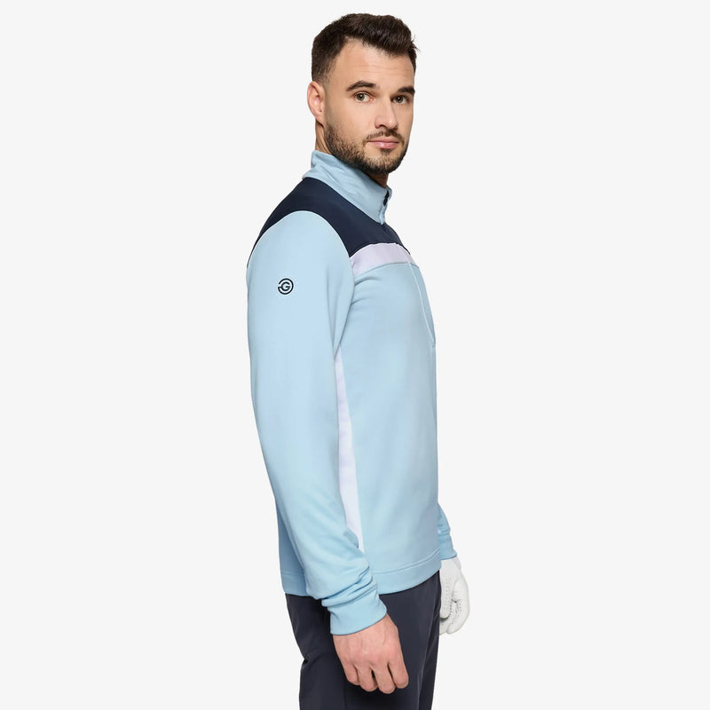 Dean is a Insulating golf mid layer for Men in the color Crystal Blue/White/Navy(3)