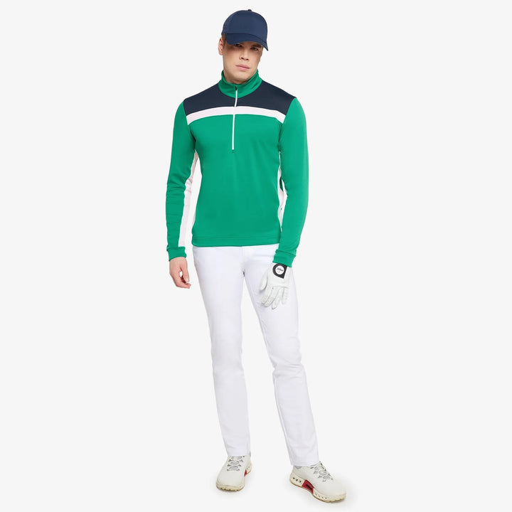 Dean is a Insulating golf mid layer for Men in the color Navy/Golf Green(1)
