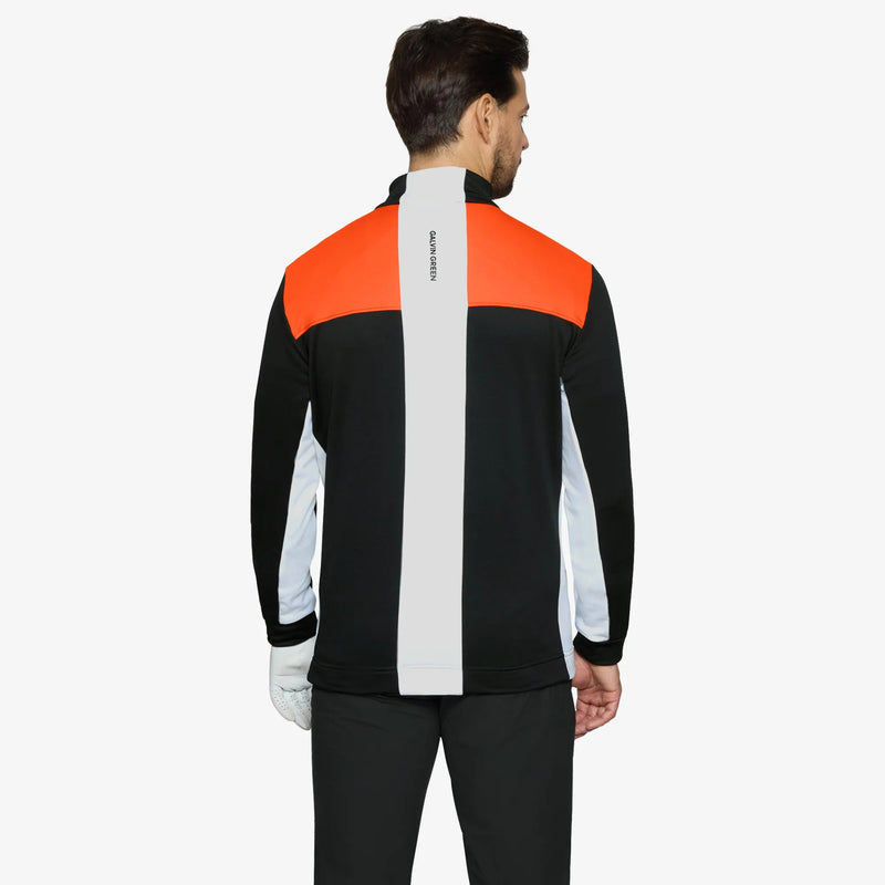 Dean is a Insulating golf mid layer for Men in the color Black/White/Orange(5)